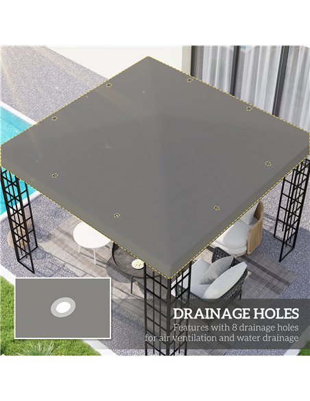Outsunny 3 x 3(m) Gazebo Frame Replacement - Grey - pic 118788 | FastDaddyshop