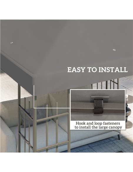 Outsunny 3 x 3(m) Gazebo Frame Replacement - Grey - pic 118789 | FastDaddyshop