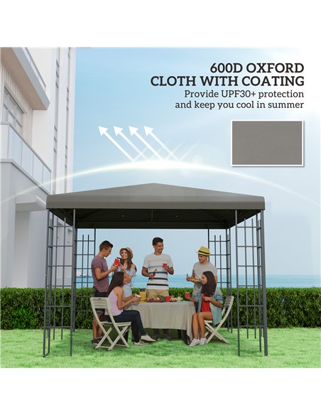 Outsunny 3 x 3(m) Gazebo Frame Replacement - Grey - pic 118790 | FastDaddyshop