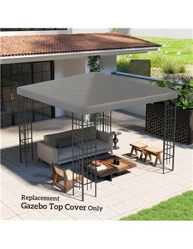 Outsunny 3 x 3(m) Gazebo Frame Replacement - Grey