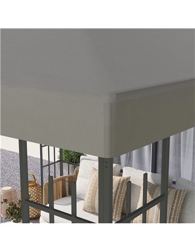 Outsunny 3 x 3(m) Gazebo Frame Replacement - Grey