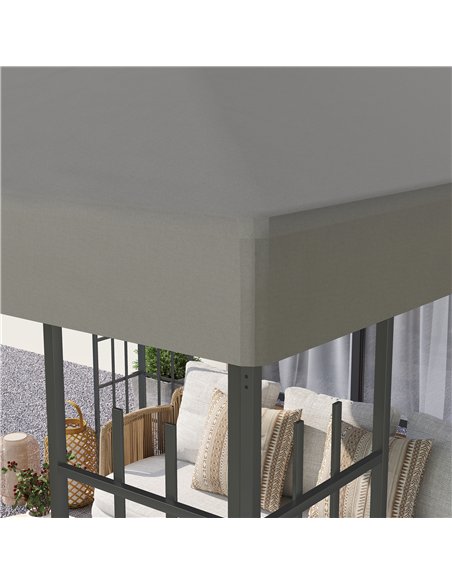 Outsunny 3 x 3(m) Gazebo Frame Replacement - Grey - pic 118792 | FastDaddyshop