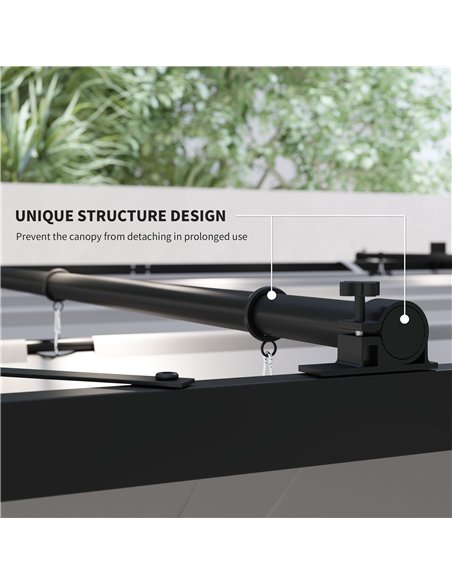 Outsunny 3 x 3(m) Garden Pergola with Retractable Roof and Magnetic Fixture, Outdoor Gazebo Pergola Kit Sun Shade Canopy, UPF30+ - pic 118799 | FastDaddyshop