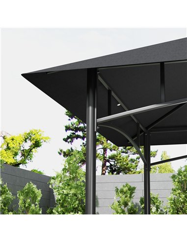 Outsunny 150 x 240cm BBQ Grill Gazebo, with Shelves - Grey