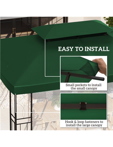 Outsunny Gazebo Roof Replacement, for 3 x 4m Frames - Green - pic 118825 | FastDaddyshop
