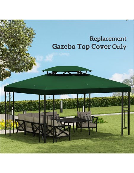 Outsunny Gazebo Roof Replacement, for 3 x 4m Frames - Green - pic 118827 | FastDaddyshop