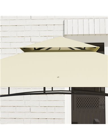 Outsunny 8' x 5' Grill Gazebo Canopy, Double Tiered Outdoor BBQ Gazebo Shelter with 2 Side Shelves, Storage Baskets, Hook for Ga