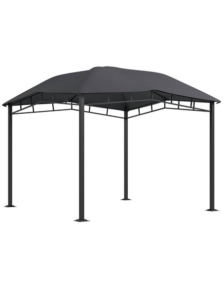 Outsunny 3x3(m) Outdoor Gazebo Garden Gazebo Pavilion Sunshade Canopy Tent with Steel Frame, Grey - pic 118839 | FastDaddyshop
