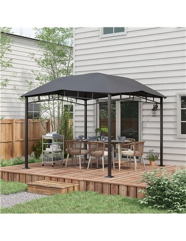 Outsunny 3x3(m) Outdoor Gazebo Garden Gazebo Pavilion Sunshade Canopy Tent with Steel Frame, Grey