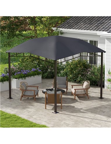 Outsunny 3x3(m) Outdoor Gazebo Garden Gazebo Pavilion Sunshade Canopy Tent with Steel Frame, Grey
