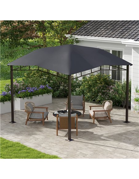 Outsunny 3x3(m) Outdoor Gazebo Garden Gazebo Pavilion Sunshade Canopy Tent with Steel Frame, Grey - pic 118845 | FastDaddyshop