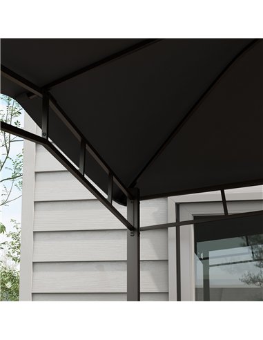 Outsunny 3x3(m) Outdoor Gazebo Garden Gazebo Pavilion Sunshade Canopy Tent with Steel Frame, Grey