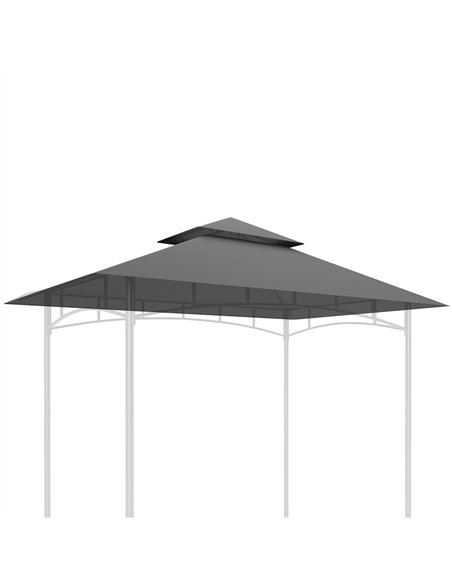 Outsunny Grill Gazebo Replacement Canopy Roof for 1.5 x 2.4m Frame, UPF50+ Protection, Double Tiered 5' x 8' Outdoor BBQ Gazebo  - pic 118857 | FastDaddyshop