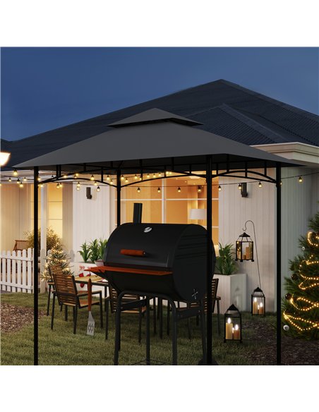 Outsunny Grill Gazebo Replacement Canopy Roof for 1.5 x 2.4m Frame, UPF50+ Protection, Double Tiered 5' x 8' Outdoor BBQ Gazebo  - pic 118864 | FastDaddyshop
