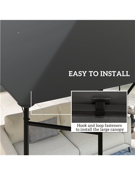 Outsunny 3 x 3(m) Gazebo Canopy Replacement Cover, Garden Gazebo Roof Replacement with Drain Holes, Water Resistant PVC Coating, - pic 118870 | FastDaddyshop