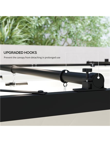 Outsunny 3 x 3(m) Garden Pergola with Retractable Roof and Magnetic Fixture, Outdoor Gazebo Pergola Kit Sun Shade Canopy, UPF30+ - pic 118880 | FastDaddyshop