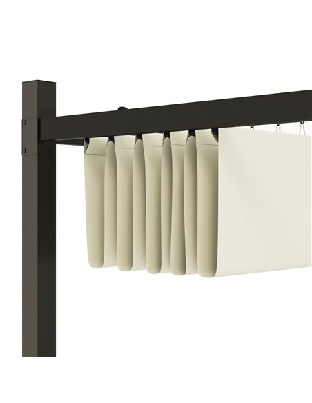 Outsunny 3 x 3(m) Garden Pergola with Retractable Roof and Magnetic Fixture, Outdoor Gazebo Pergola Kit Sun Shade Canopy, UPF30+ - pic 118882 | FastDaddyshop