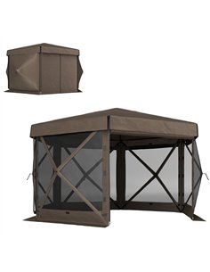 Outsunny 3 x 3(m) Hexagon Pop Up Gazebo with 5 Sides and Carry Bag, Waterproof, UV Resistant Party Tent Instant Event Shelter wi