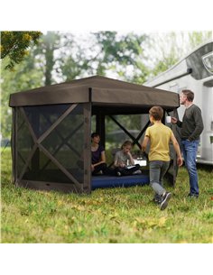 Outsunny 3 x 3(m) Hexagon Pop Up Gazebo with 5 Sides and Carry Bag, Waterproof, UV Resistant Party Tent Instant Event Shelter wi 2