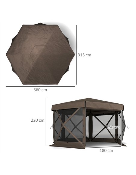Outsunny 3 x 3(m) Hexagon Pop Up Gazebo with 5 Sides and Carry Bag, Waterproof, UV Resistant Party Tent Instant Event Shelter wi - pic 118886 | FastDaddyshop