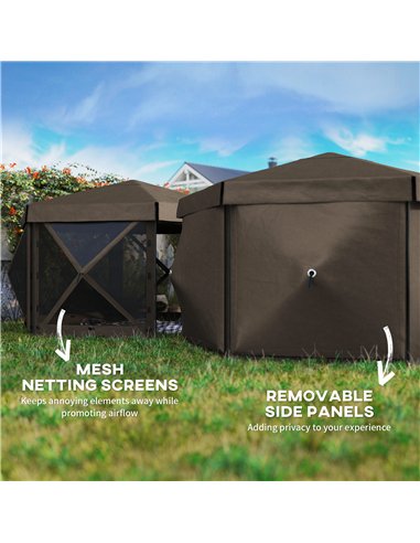 Outsunny 3 x 3(m) Hexagon Pop Up Gazebo with 5 Sides and Carry Bag, Waterproof, UV Resistant Party Tent Instant Event Shelter wi