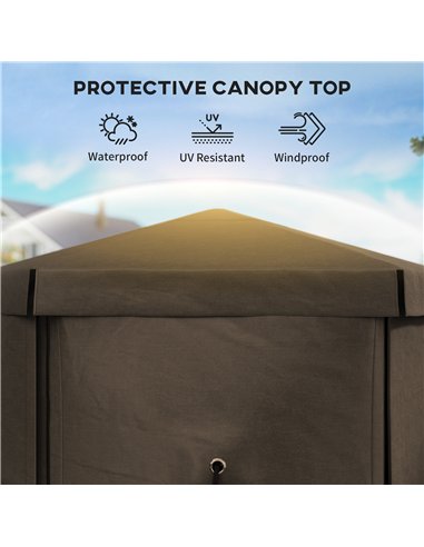 Outsunny 3 x 3(m) Hexagon Pop Up Gazebo with 5 Sides and Carry Bag, Waterproof, UV Resistant Party Tent Instant Event Shelter wi