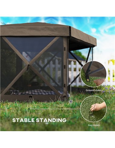 Outsunny 3 x 3(m) Hexagon Pop Up Gazebo with 5 Sides and Carry Bag, Waterproof, UV Resistant Party Tent Instant Event Shelter wi