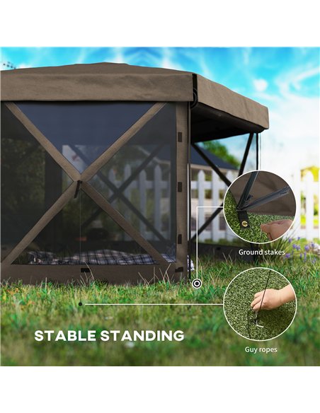 Outsunny 3 x 3(m) Hexagon Pop Up Gazebo with 5 Sides and Carry Bag, Waterproof, UV Resistant Party Tent Instant Event Shelter wi - pic 118890 | FastDaddyshop