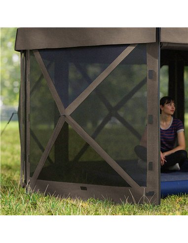 Outsunny 3 x 3(m) Hexagon Pop Up Gazebo with 5 Sides and Carry Bag, Waterproof, UV Resistant Party Tent Instant Event Shelter wi