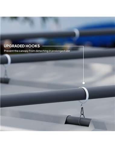 Outsunny 3 x 3(m) Garden Pergola with Retractable Roof and Magnetic Fixture, Outdoor Gazebo Pergola Kit Sun Shade Canopy, UPF30+