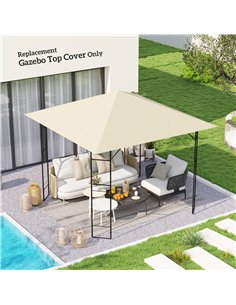 Outsunny 3 x 3(m) Gazebo Canopy Replacement, for 01-0867 - Cream 2