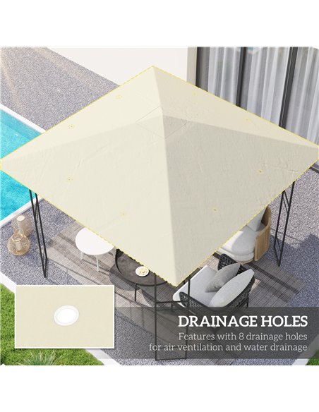 Outsunny 3 x 3(m) Gazebo Canopy Replacement, for 01-0867 - Cream - pic 118932 | FastDaddyshop