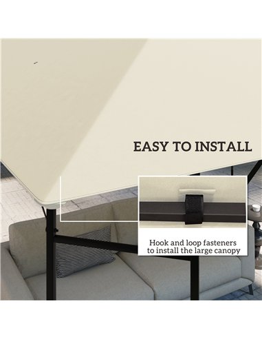 Outsunny 3 x 3(m) Gazebo Canopy Replacement, for 01-0867 - Cream