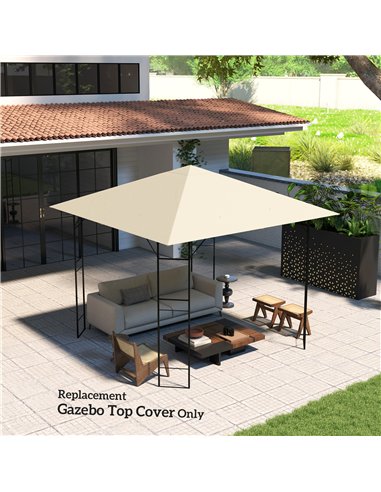 Outsunny 3 x 3(m) Gazebo Canopy Replacement, for 01-0867 - Cream