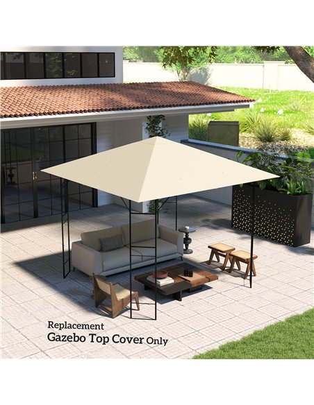 Outsunny 3 x 3(m) Gazebo Canopy Replacement, for 01-0867 - Cream - pic 118935 | FastDaddyshop