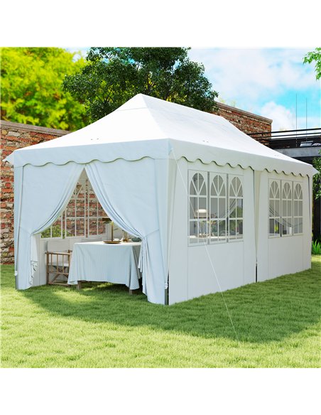 Outsunny 3 x 6m Pop Up Gazebo with Sides, UPF50+ Height Adjustable Marquee Party Tent, Wedding Canopy, Instant Event Shelter wit - pic 118939 | FastDaddyshop