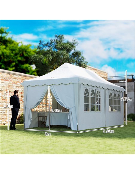 Outsunny 3 x 6m Pop Up Gazebo with Sides, UPF50+ Height Adjustable Marquee Party Tent, Wedding Canopy, Instant Event Shelter wit - pic 118940 | FastDaddyshop