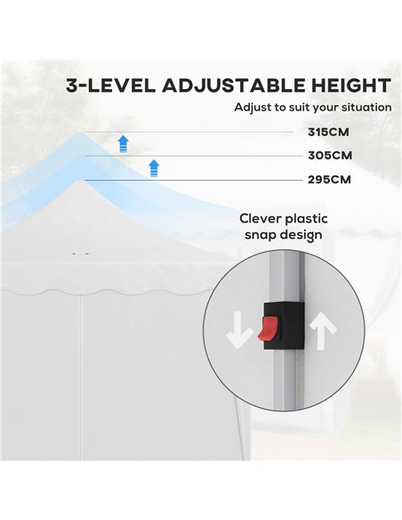 Outsunny 3 x 6m Pop Up Gazebo with Sides, UPF50+ Height Adjustable Marquee Party Tent, Wedding Canopy, Instant Event Shelter wit - pic 118942 | FastDaddyshop