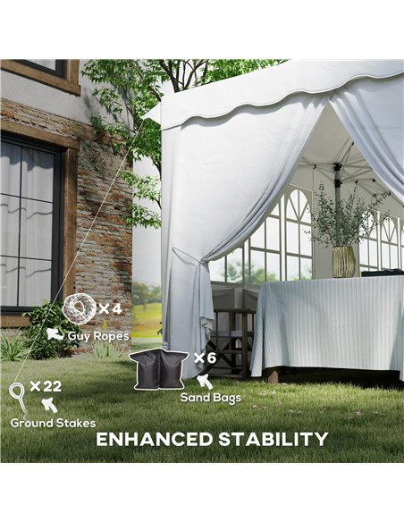 Outsunny 3 x 6m Pop Up Gazebo with Sides, UPF50+ Height Adjustable Marquee Party Tent, Wedding Canopy, Instant Event Shelter wit - pic 118945 | FastDaddyshop
