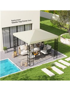 Outsunny 3 x 3(m) Gazebo Frame Replacement - Cream 2