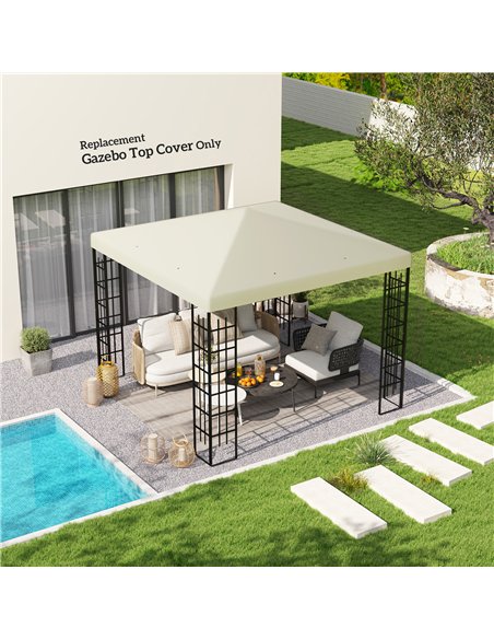 Outsunny 3 x 3(m) Gazebo Frame Replacement - Cream - pic 118948 | FastDaddyshop