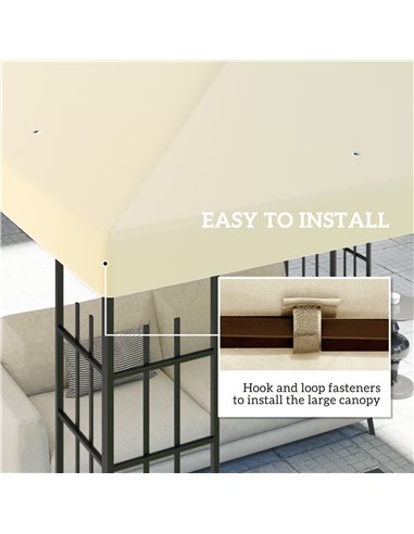 Outsunny 3 x 3(m) Gazebo Frame Replacement - Cream