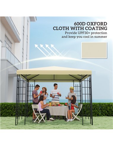 Outsunny 3 x 3(m) Gazebo Frame Replacement - Cream