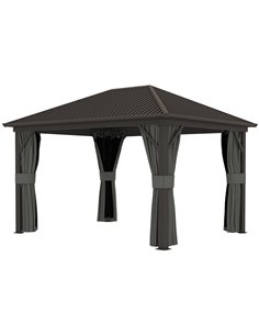 Outsunny 3.6 x 3(m) Aluminium Frame Hardtop Gazebo, with Accessories
