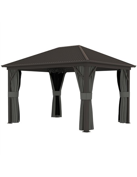 Outsunny 3.6 x 3(m) Aluminium Frame Hardtop Gazebo, with Accessories - pic 118956 | FastDaddyshop