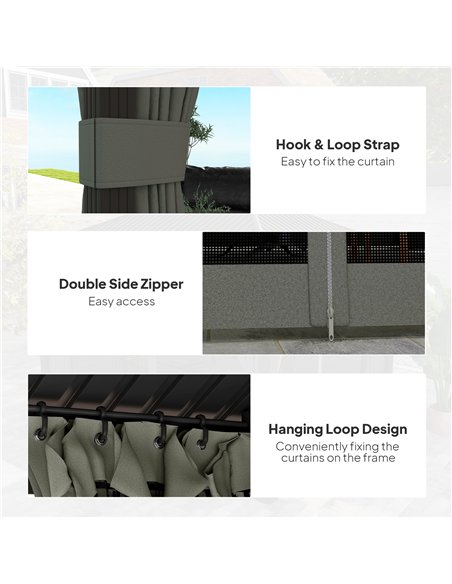 Outsunny 3.6 x 3(m) Aluminium Frame Hardtop Gazebo, with Accessories - pic 118961 | FastDaddyshop