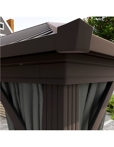Outsunny 3.6 x 3(m) Aluminium Frame Hardtop Gazebo, with Accessories