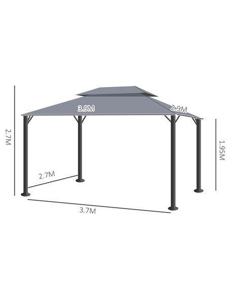 Outsunny 3 x 4m Aluminium Garden Gazebo, Marquee Canopy Shelter Pavilion Party Tent with Nets and Curtains for Garden and Deck,  - pic 118976 | FastDaddyshop