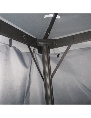 Outsunny 3 x 4m Aluminium Garden Gazebo, Marquee Canopy Shelter Pavilion Party Tent with Nets and Curtains for Garden and Deck, 