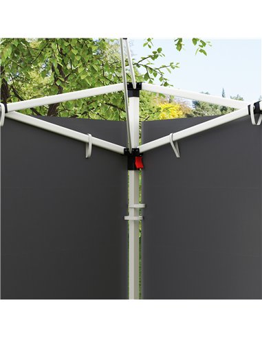 Outsunny 3 Meters Gazebo Replaceable Exchangeable Side Panel Wall Panels Walls With Window, Dark Grey